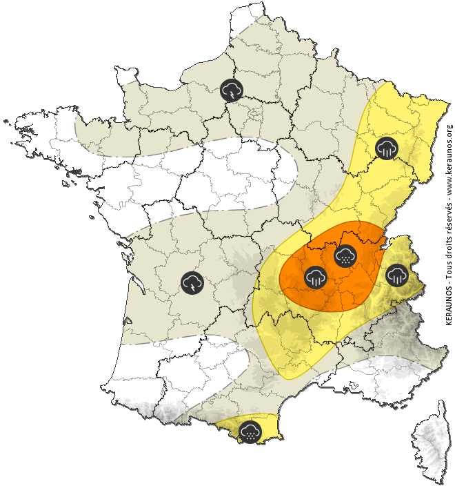 Carte de prévision des orages