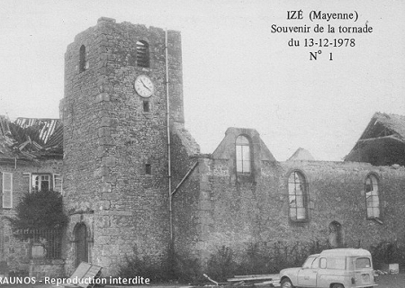 Tornade EF3 à Izé (Mayenne) le 13 décembre 1978