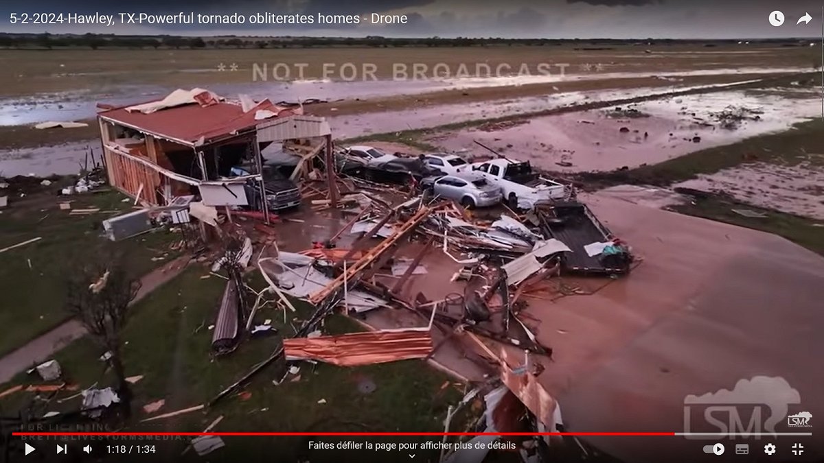 Analyse d'une tornade EF3 survenue dans le Texas le 2 mai