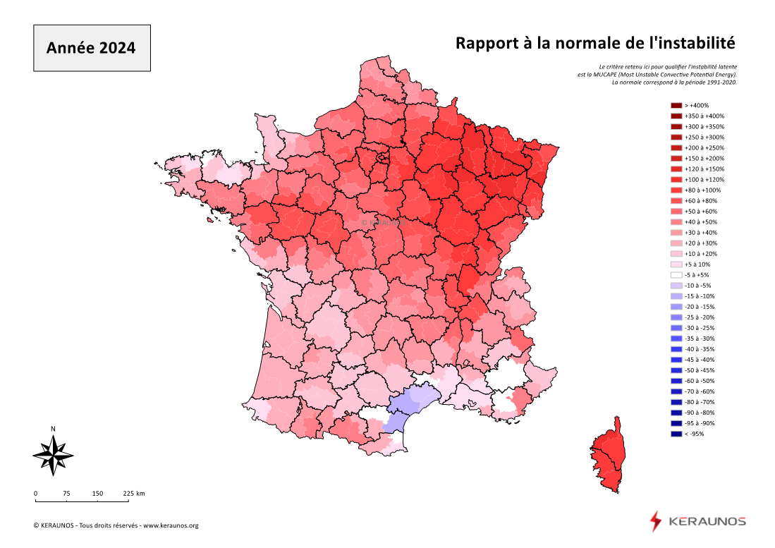  Les orages en France en 2024 : bilan national d'une année modérément orageuse