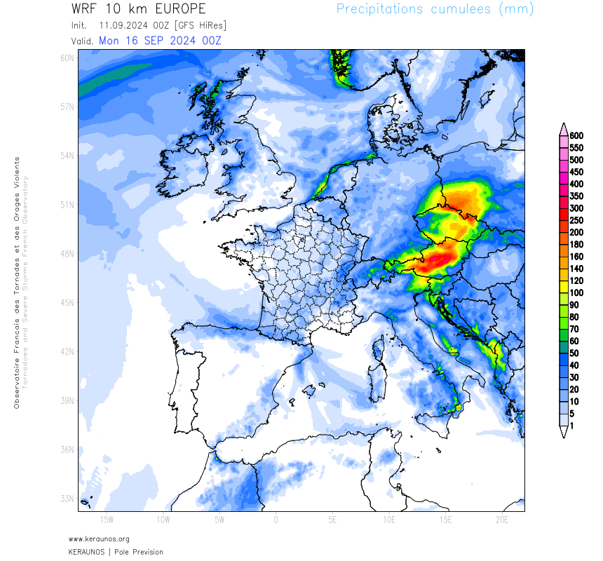 <p>Les conditions très pluvieuses se confirment entre l'Autriche, la République Tchèque et l'ouest de la Pologne, avec parfois des cumuls proches de 300 mm en 3 à 4 jours et de probables crues de grande ampleur. Les premières alertes rouge sont émises.</p>