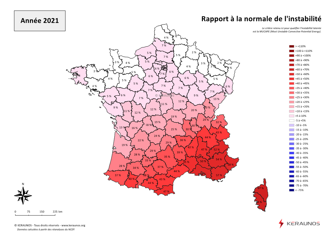 Carte d'instabilité en France depuis 1836