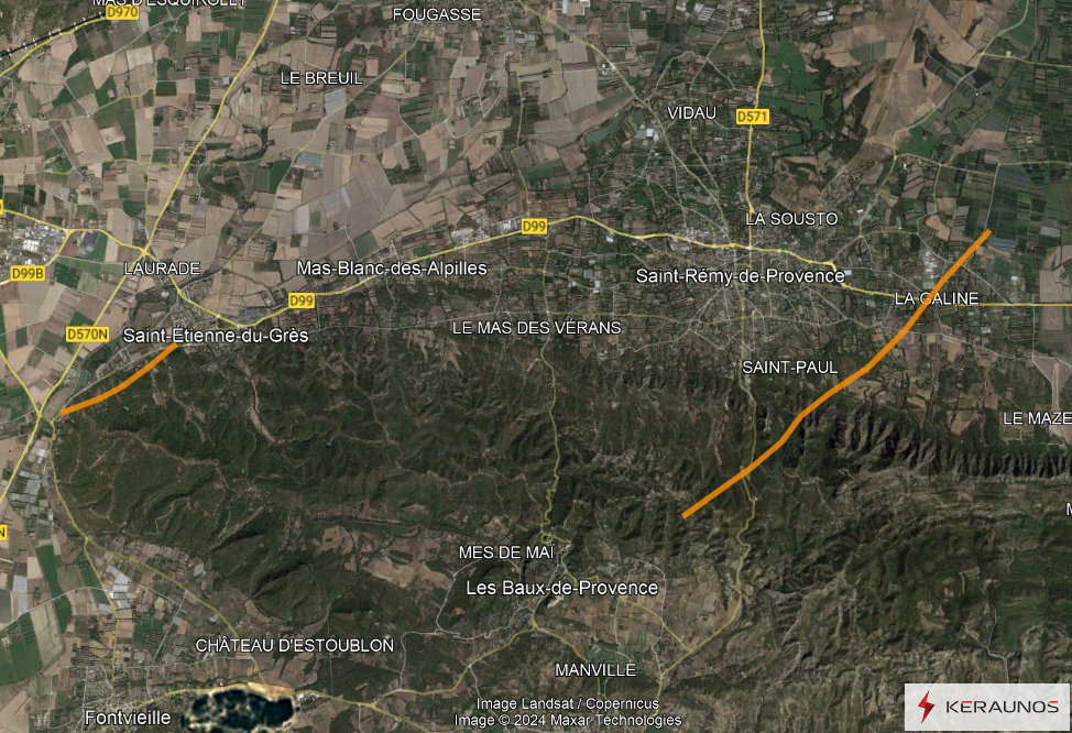 Tornade EF1 à Saint-Rémy-de-Provence (Bouches-du-Rhône) le 7 septembre 2022