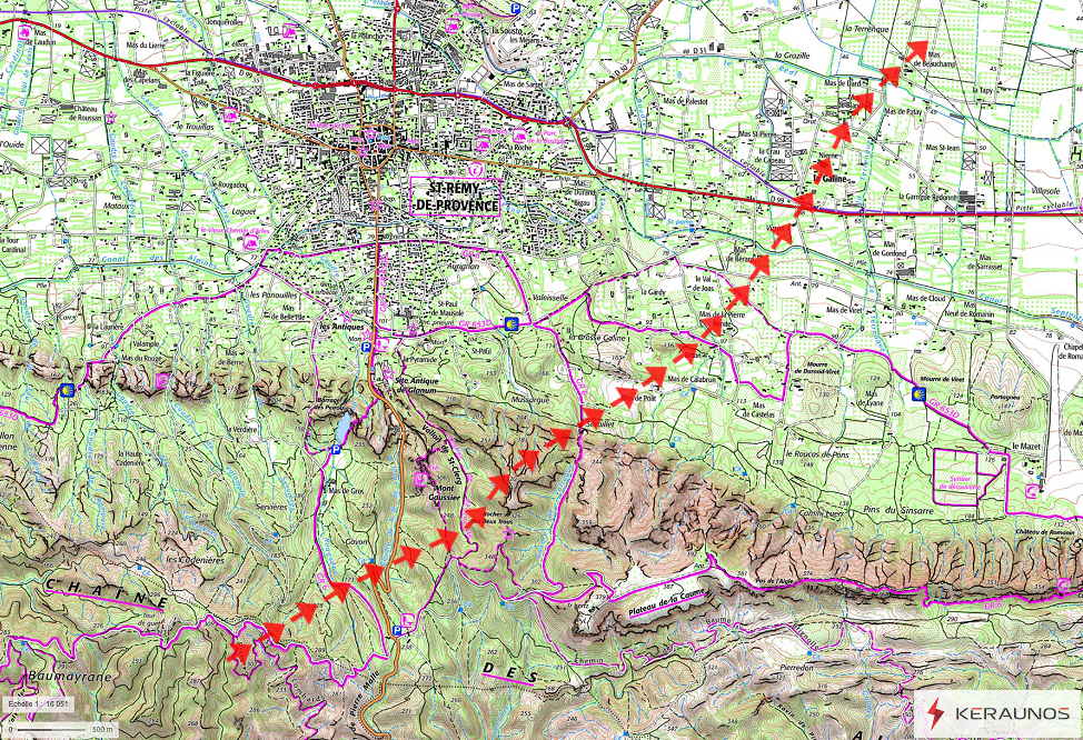 Tornade EF1 à Saint-Rémy-de-Provence (Bouches-du-Rhône) le 7 septembre 2022