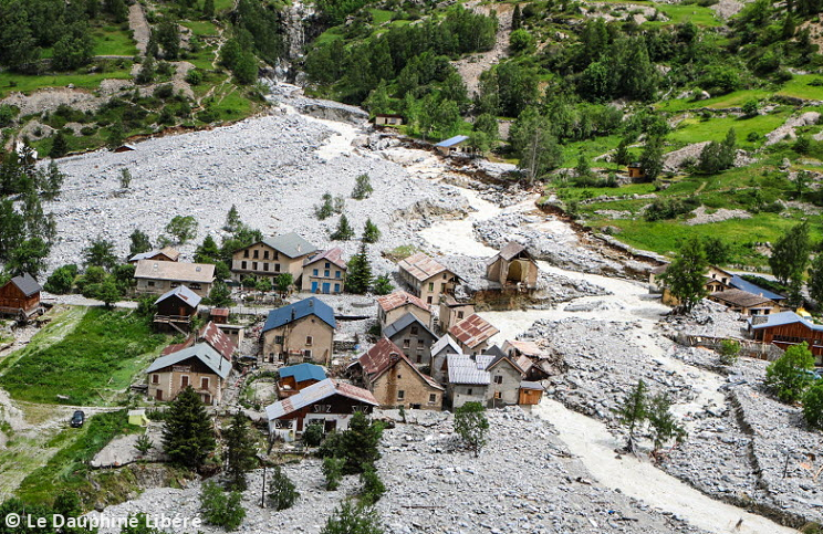 Lave torrentielle à la Bérarde (Isère) le 21 juin 2024