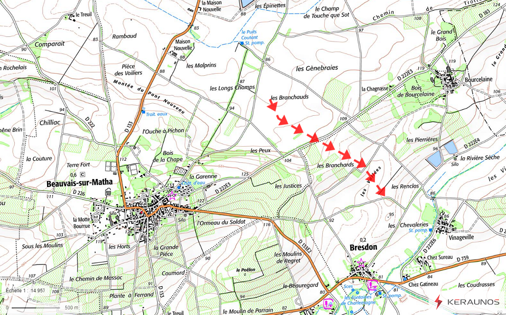 Tornade EF0 à Bresdon (Charente-Maritime) le 31 mai 2024