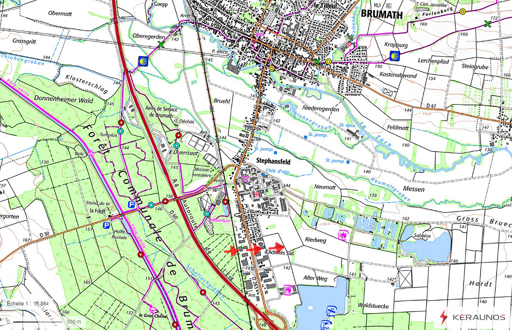 Tornade EF1 à Brumath (Bas-Rhin) le 3 juillet 2024