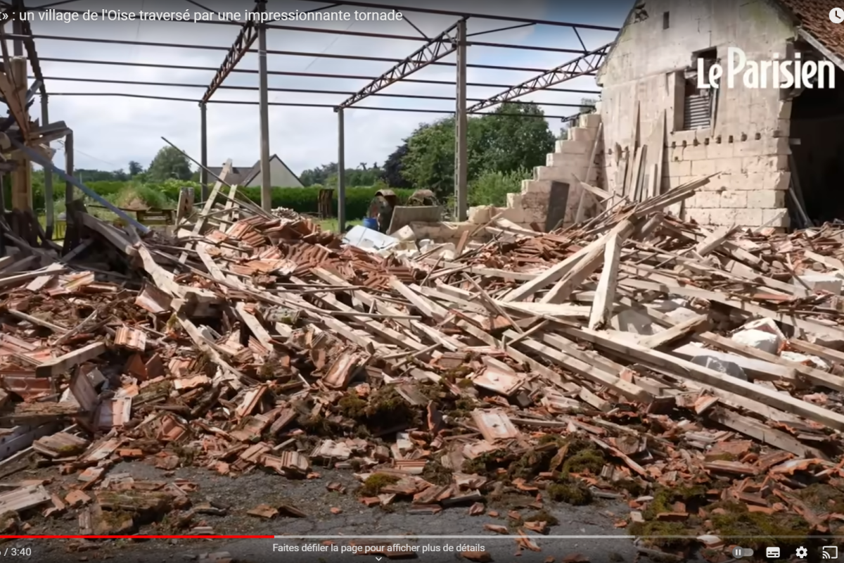 Tornade EF2 à Carlepont (Oise) le 18 juin 2024