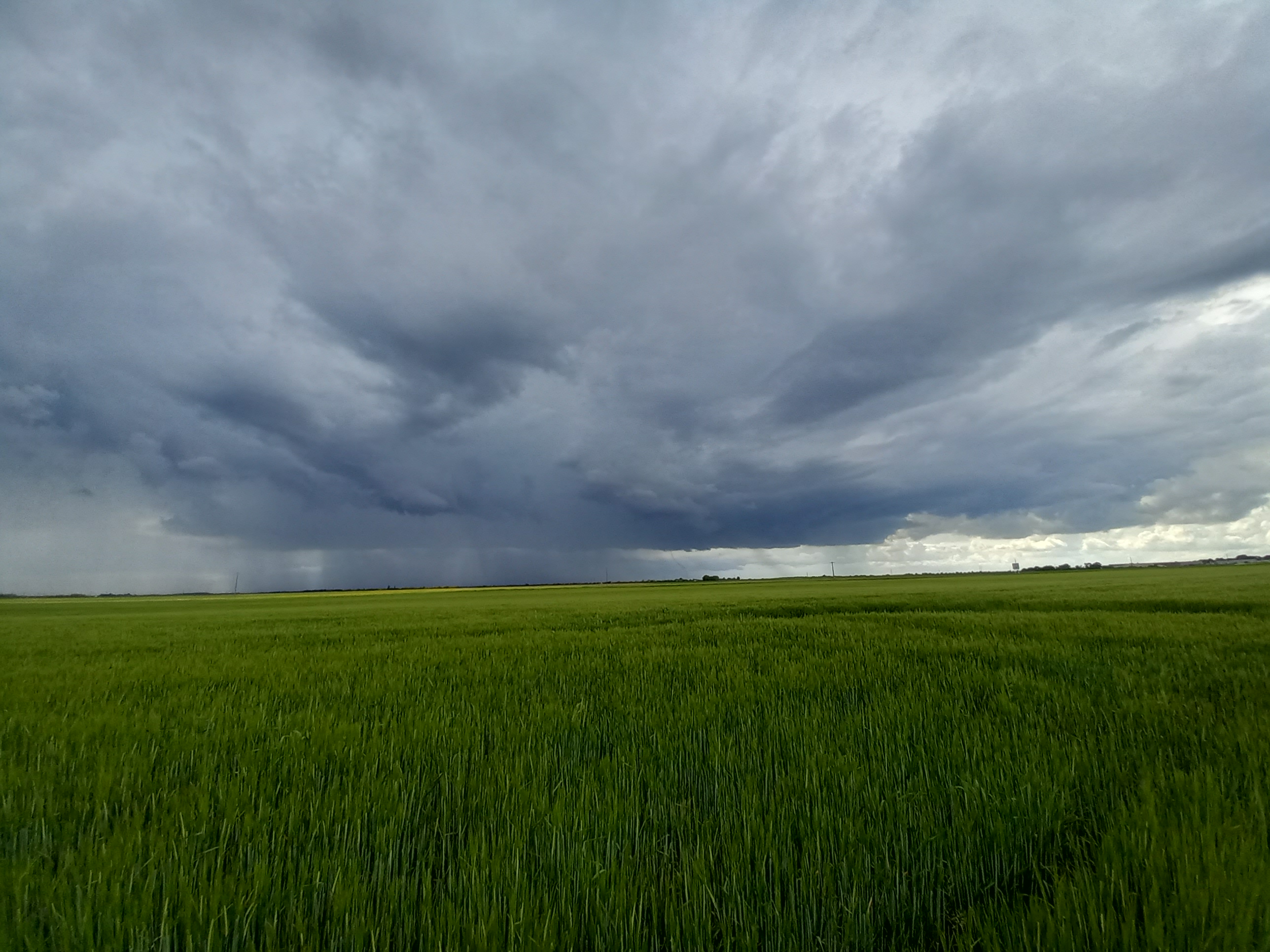 Vue de Janville l'ensemble de l'orage avec la tornade en dessous. Les précipitations sont derrière la tornade et il y avait peu d'éclair. - 18/05/2024 16:15 - Thierry REIBELL