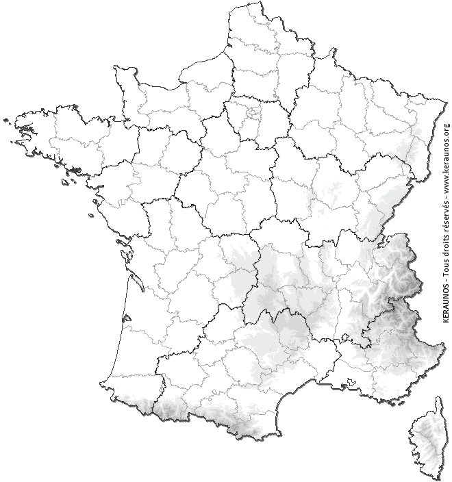 Carte de probabilité d'activité de foudre intense