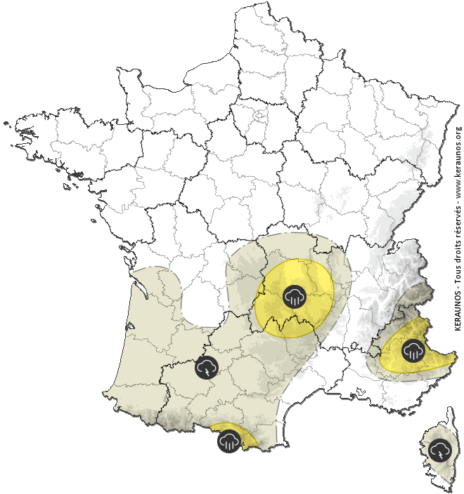 Carte de prévision des orages