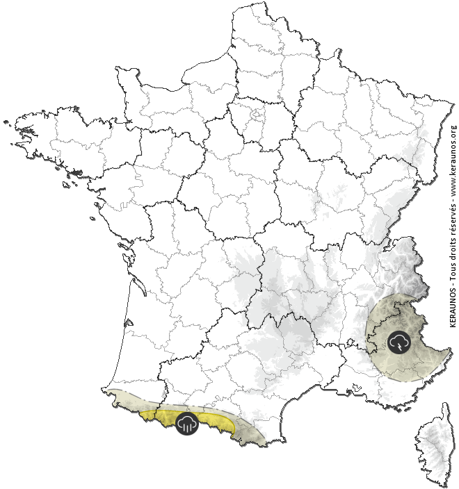 Carte de prévision des orages