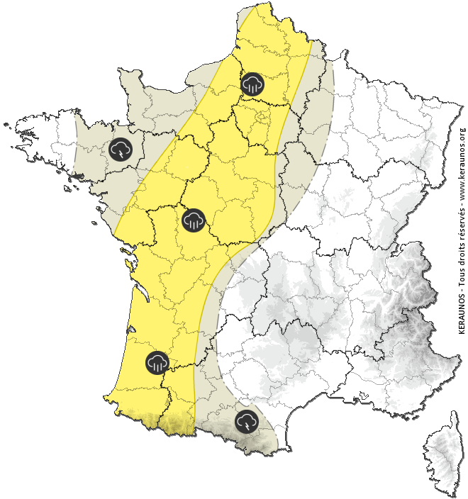 Carte de prévision des orages