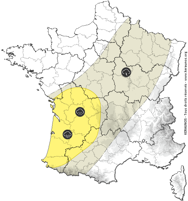 Carte de prévision des orages