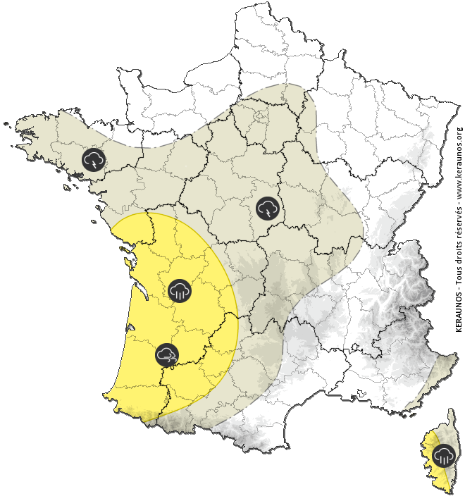 Carte de prévision des orages