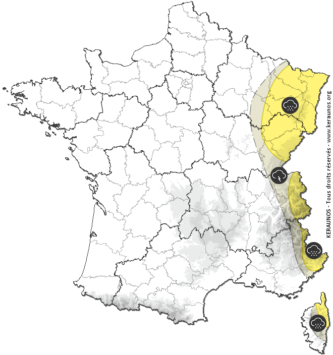 Carte de prévision des orages