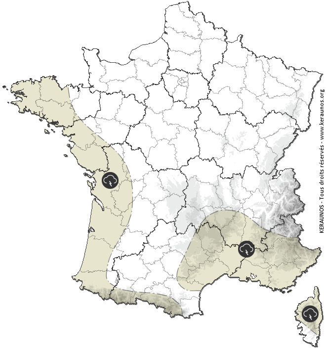 Carte de prévision des orages