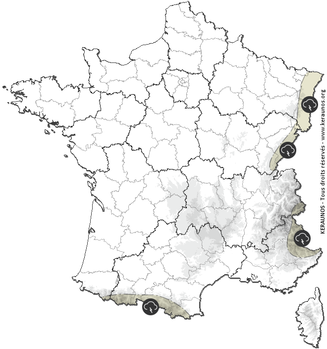 Carte de prévision des orages