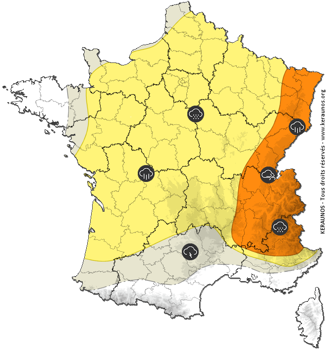Carte de prévision des orages