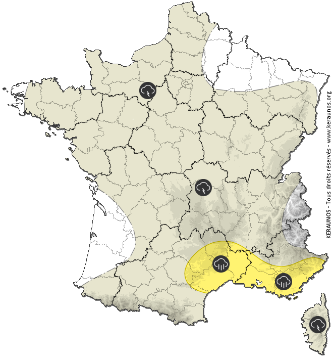 Carte de prévision des orages