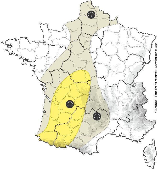 Carte de prévision des orages