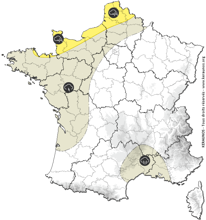 Carte de prévision des orages