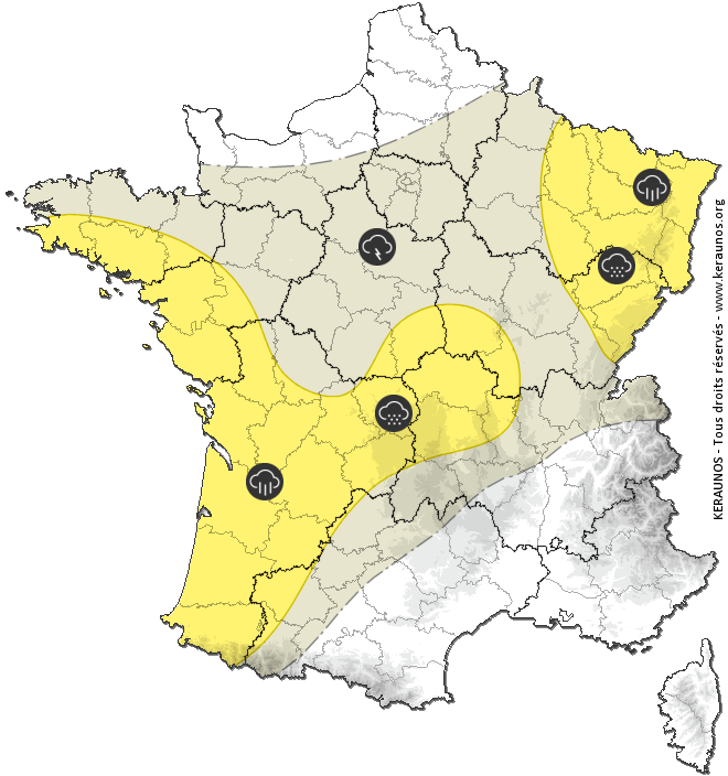 Carte de prévision des orages