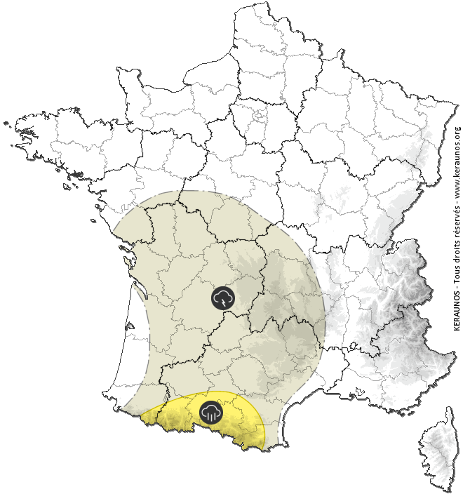 Carte de prévision des orages