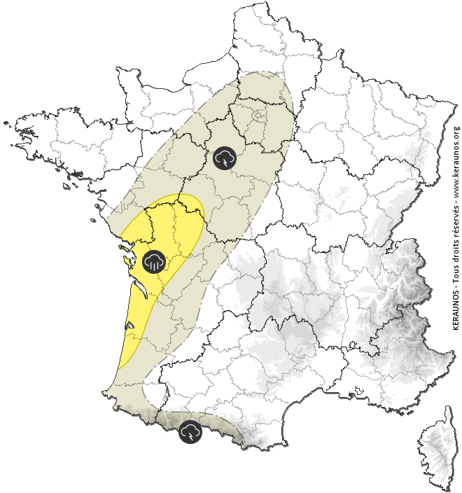 Carte de prévision des orages
