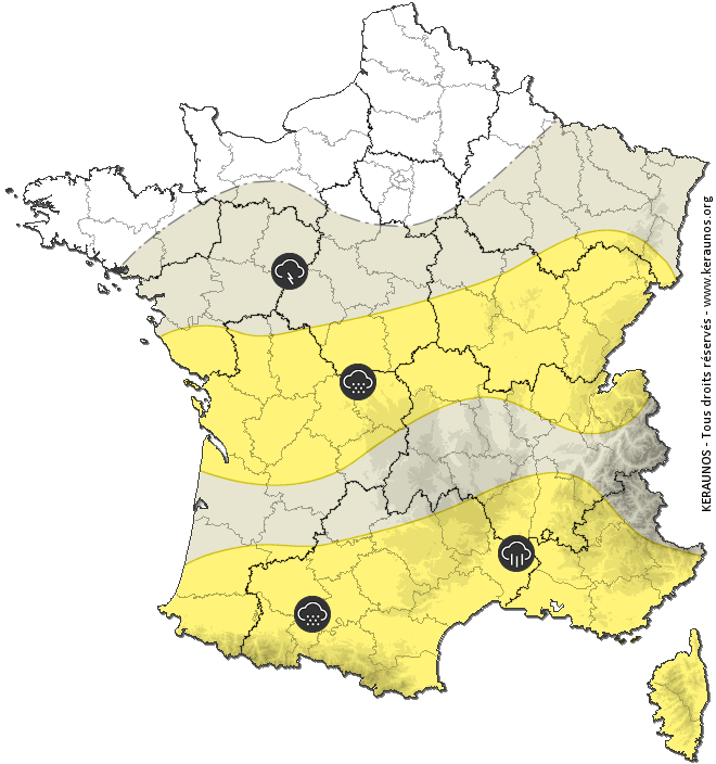 Carte de prévision des orages