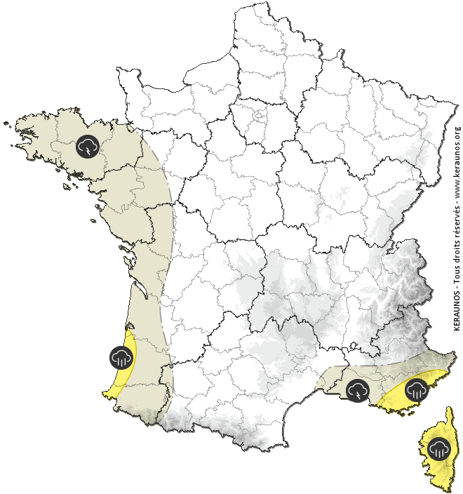 Carte de prévision des orages