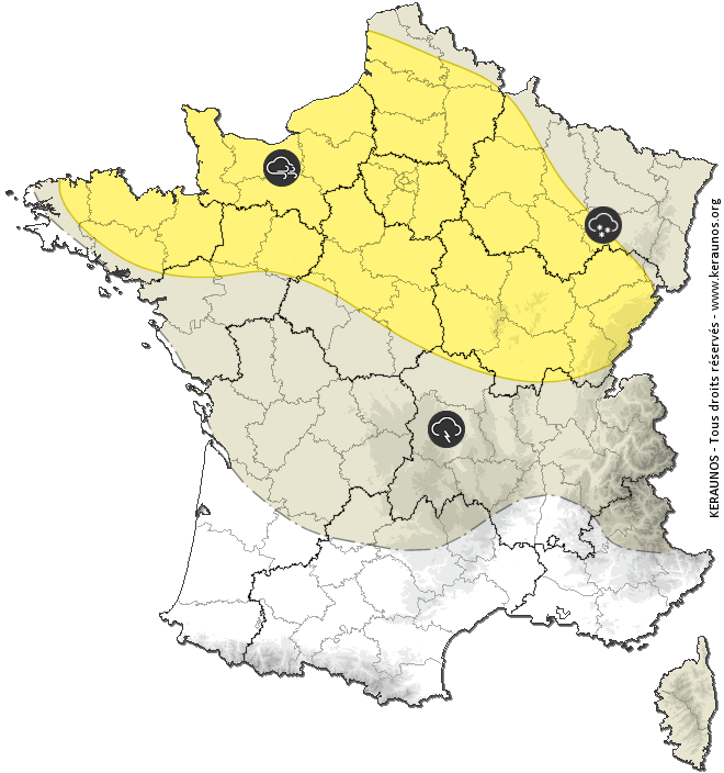 Carte de prévision des orages