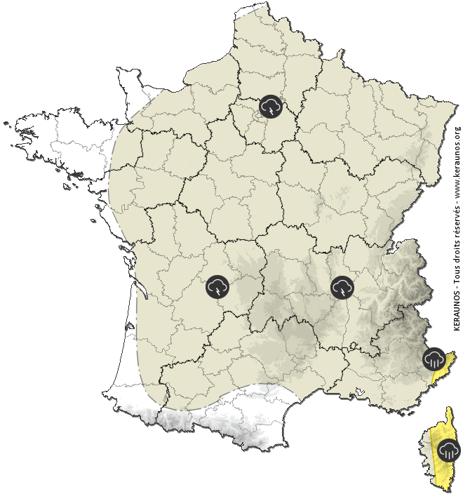 Carte de prévision des orages