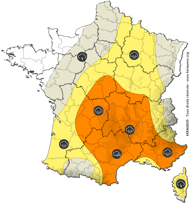 Carte de prévision des orages