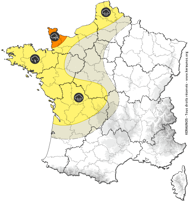 Carte de prévision des orages