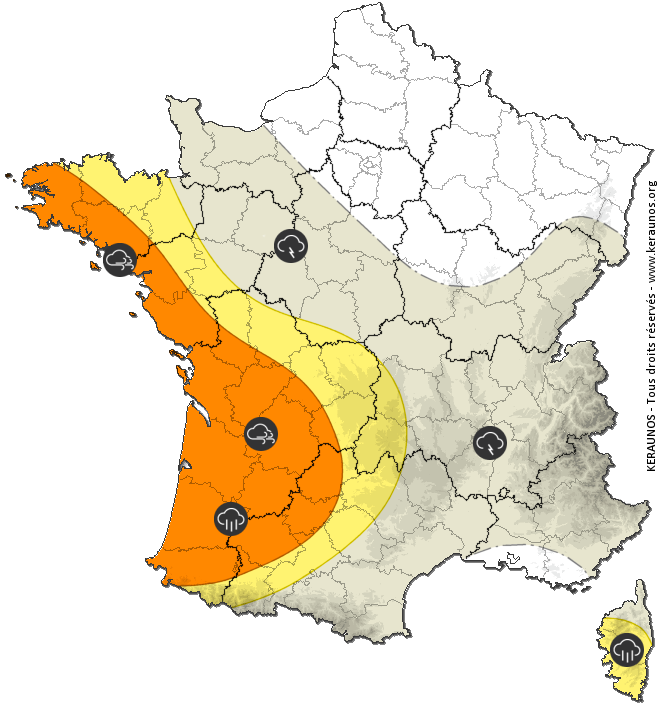 Carte de prévision des orages