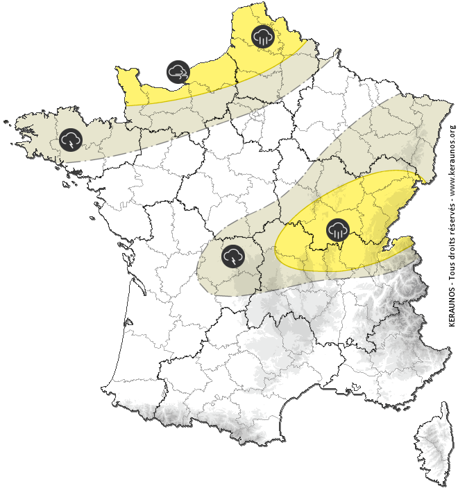 Carte de prévision des orages