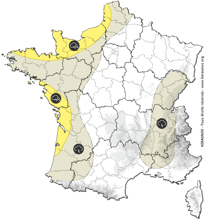 Carte de prévision des orages