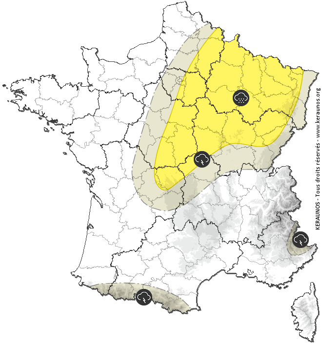 Carte de prévision des orages