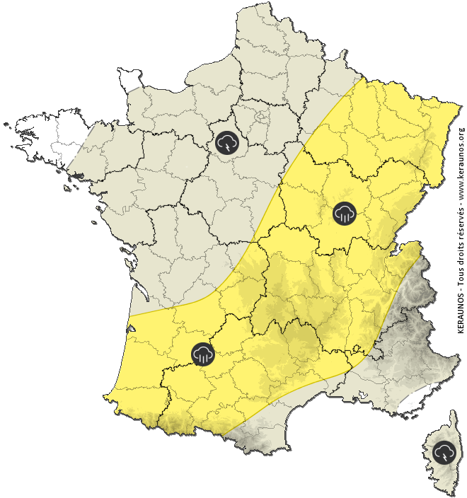 Carte de prévision des orages