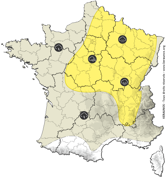 Carte de prévision des orages