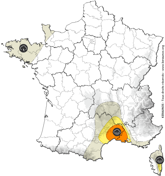 Carte de prévision des orages