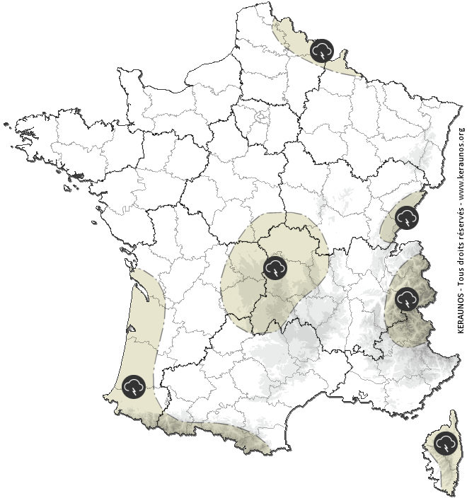 Carte de prévision des orages