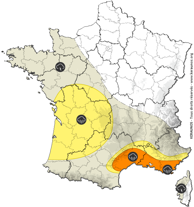 Carte de prévision des orages