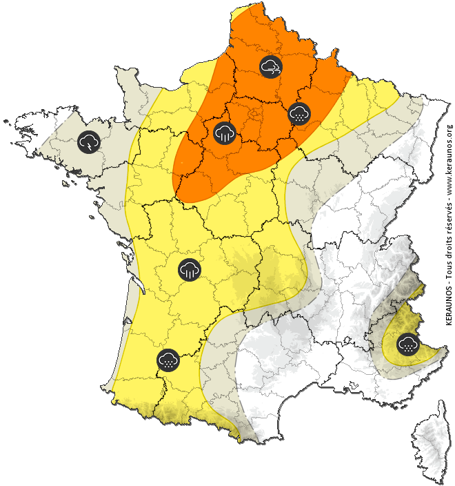 Carte de prévision des orages