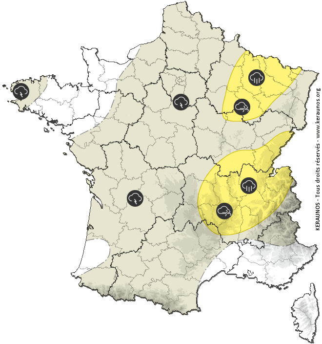 Carte de prévision des orages