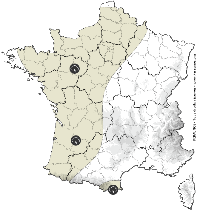 Carte de prévision des orages