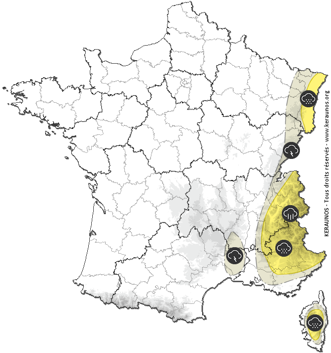 Carte de prévision des orages