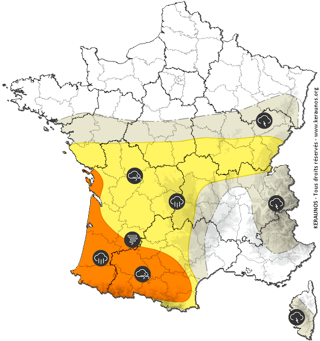 Carte de prévision des orages