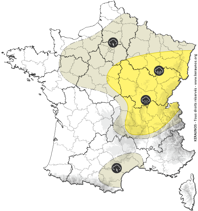 Carte de prévision des orages